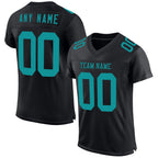 Custom Black Teal Mesh Authentic Football Jersey photo 1