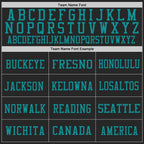 Custom Black Teal Mesh Authentic Football Jersey photo 2