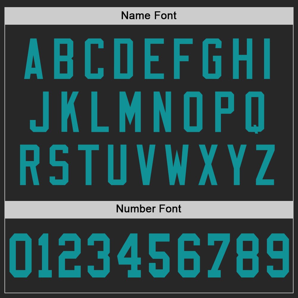 Custom Black Teal Mesh Authentic Football Jersey photo 3