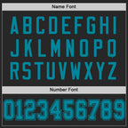 Custom Black Teal Mesh Authentic Football Jersey photo 3
