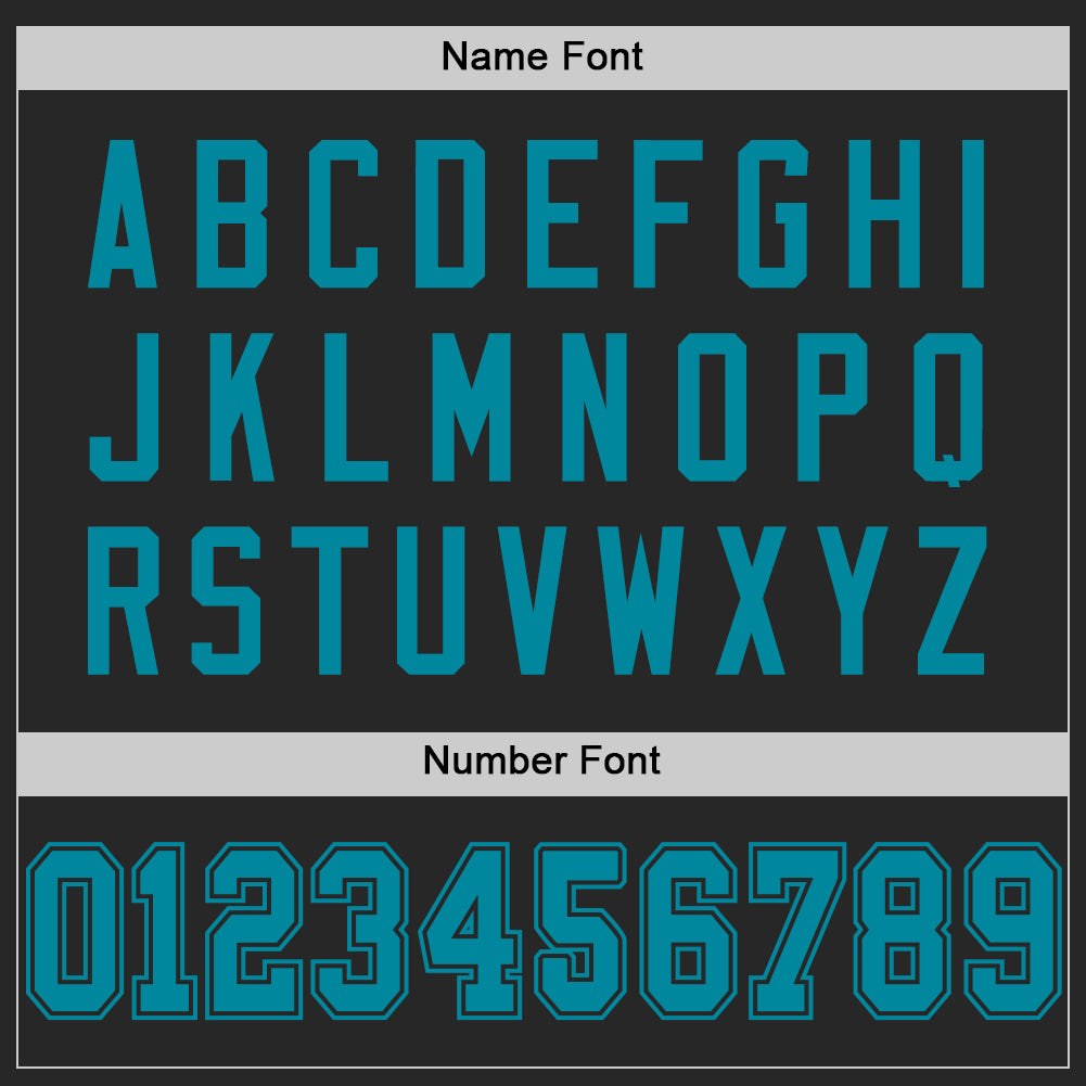 Custom Black Teal Mesh Authentic Football Jersey photo 3