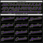 Custom Black Purple-Neon Green Authentic Throwback Basketball Jersey photo 2