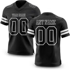 Custom Black White Authentic Football Jersey