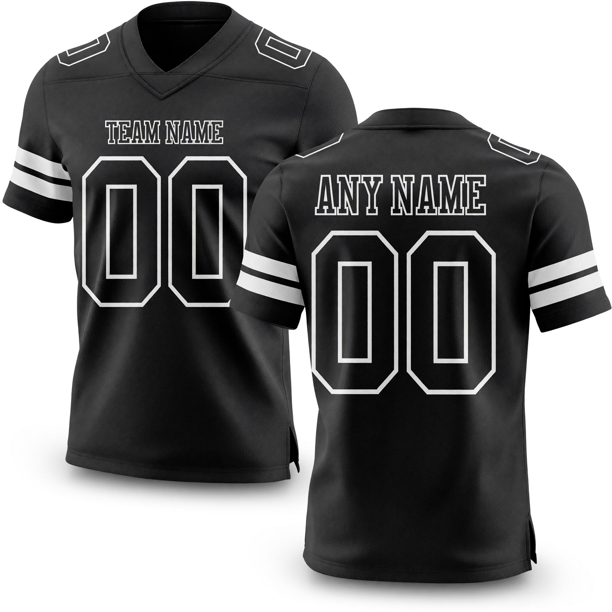 Custom Black White Authentic Football Jersey