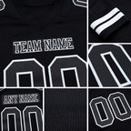 Custom Black White Authentic Football Jersey detail