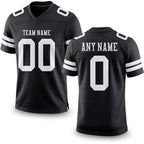 Custom Black White Authentic Football Jersey