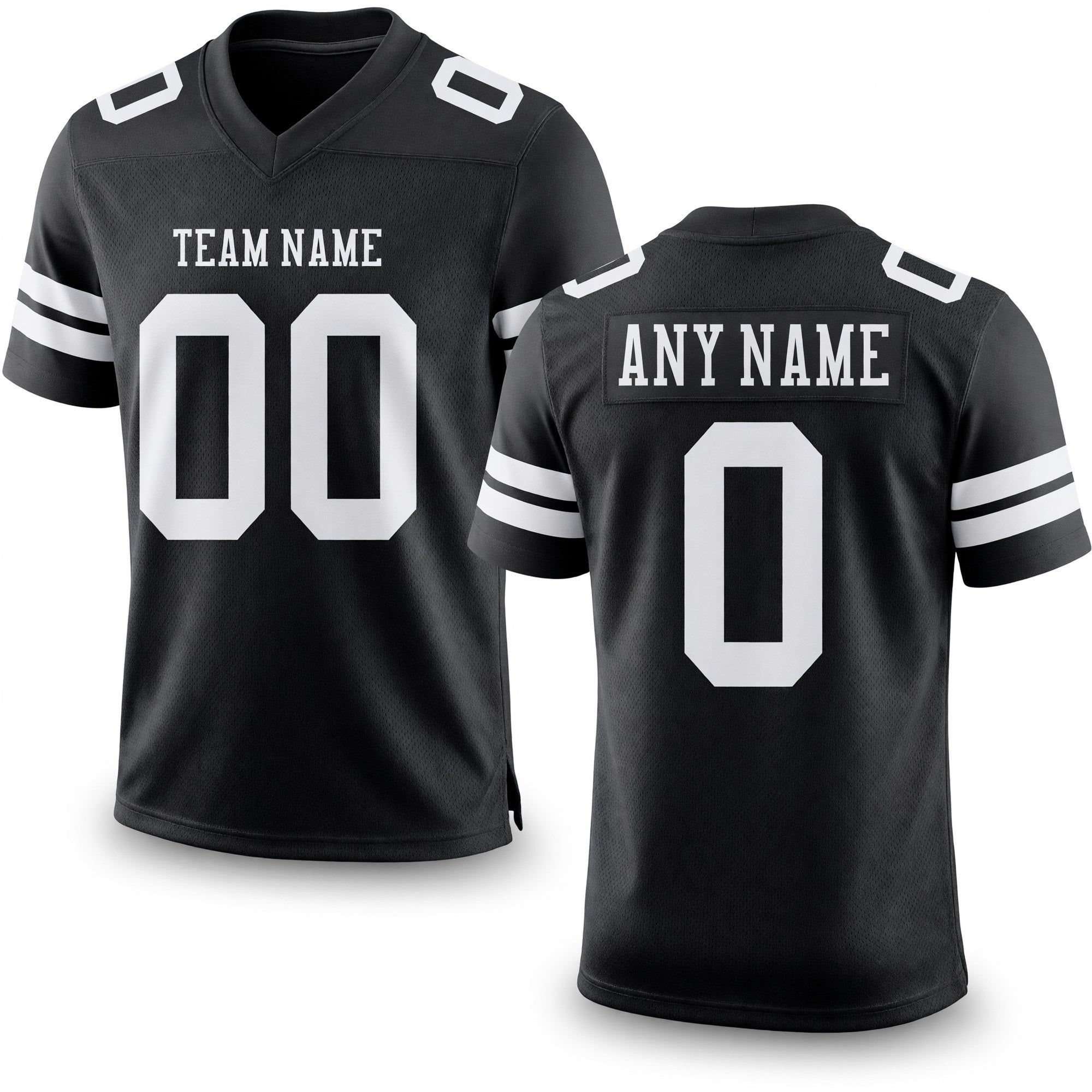 Custom Black White Authentic Football Jersey