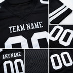 Custom Black White Authentic Football Jersey detail