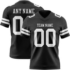 Custom Black White Authentic Football Jersey photo 1