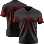 Custom Black Red Authentic Football Jersey photo 1