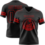 Custom Black Red Authentic Football Jersey photo 2