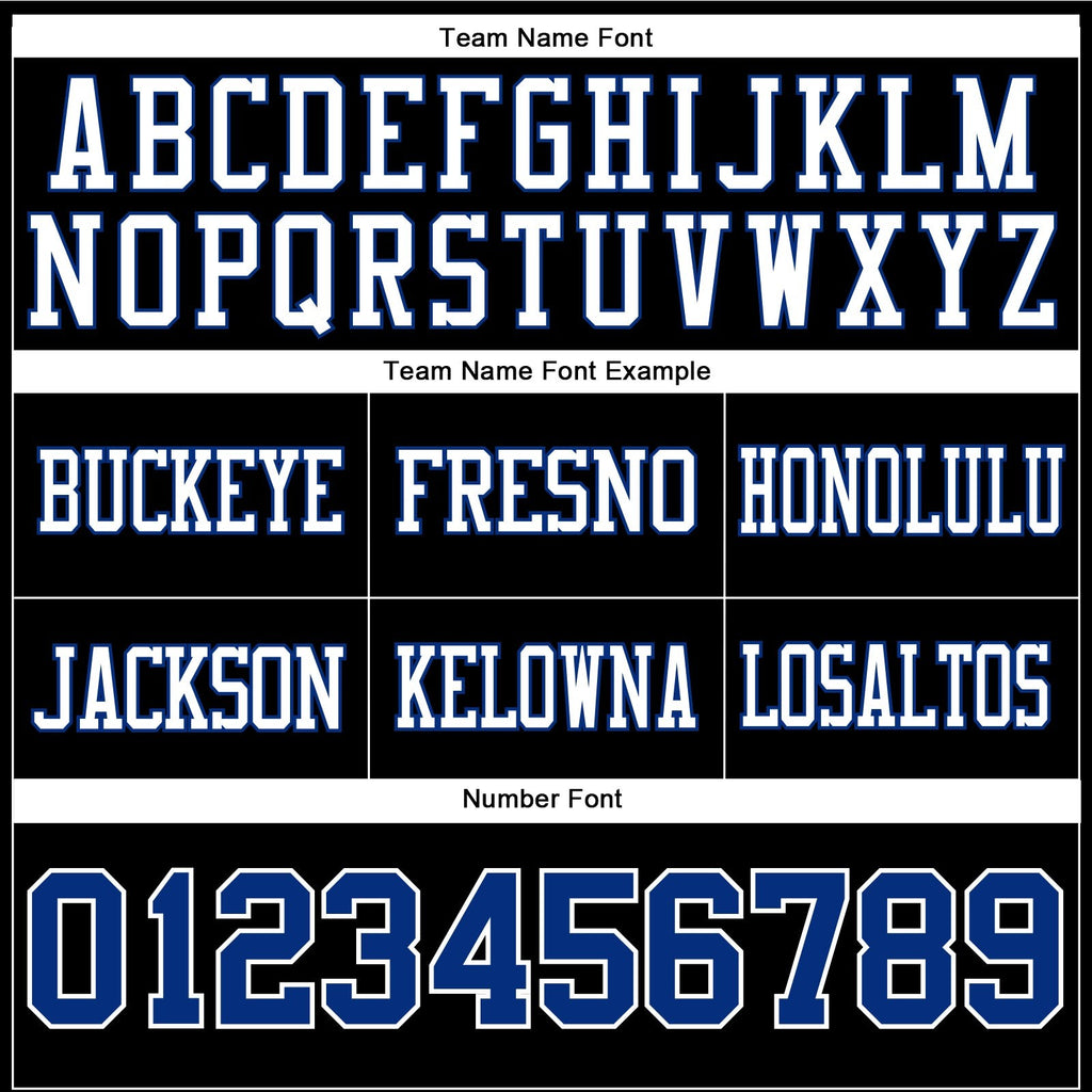 Custom Black Royal-White Authentic Football Jersey photo 3