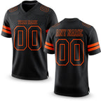Custom Black Orange Authentic Football Jersey