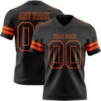 Custom Black Orange Authentic Football Jersey photo 1