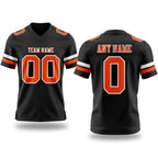 Custom Black Orange-White Authentic Football Jersey