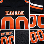 Custom Black Orange-White Authentic Football Jersey detail