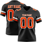 Custom Black Orange-White Authentic Football Jersey photo 1