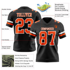 Custom Black Orange-White Authentic Football Jersey photo 3
