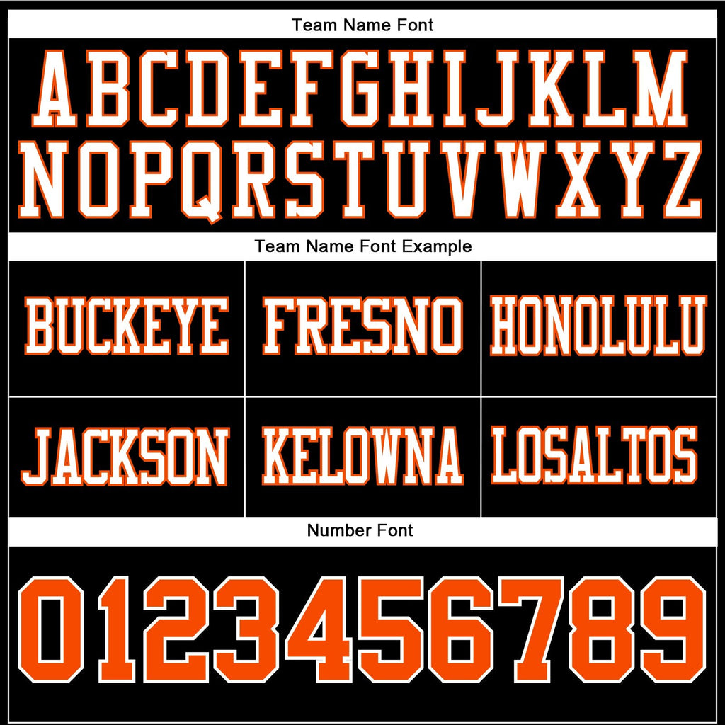 Custom Black Orange-White Authentic Football Jersey photo 4