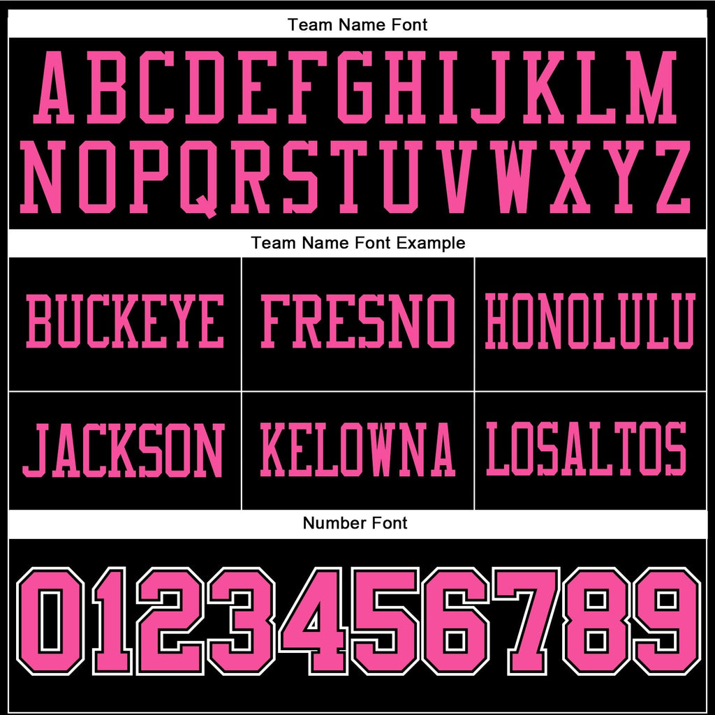Custom Black Pink-White Authentic Football Jersey photo 4