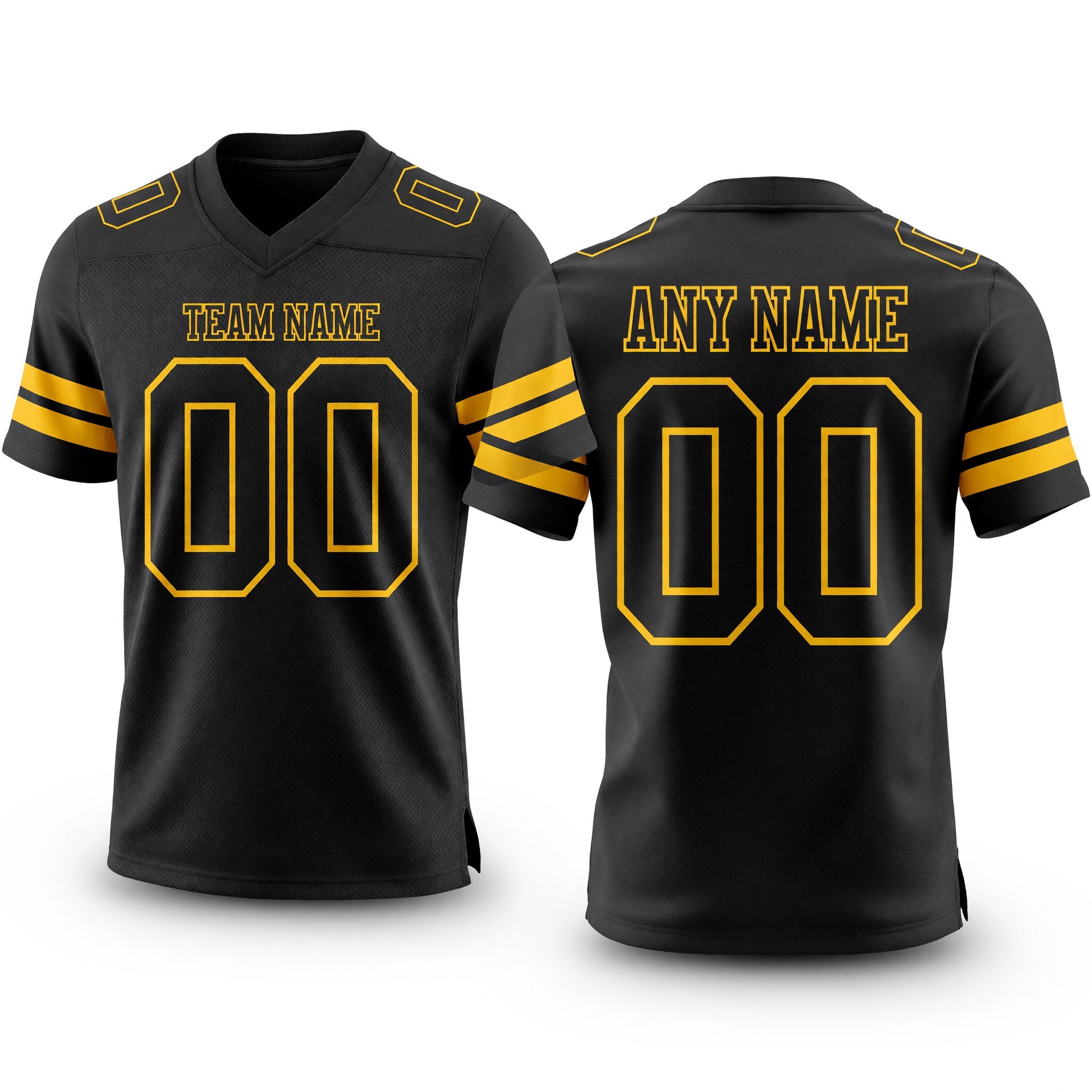 Custom Black Gold Authentic Football Jersey