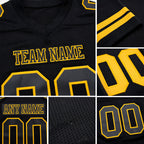 Custom Black Gold Authentic Football Jersey detail
