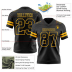 Custom Black Gold Authentic Football Jersey photo 3