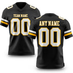 Custom Black White-Gold Authentic Football Jersey
