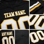 Custom Black White-Gold Authentic Football Jersey detail