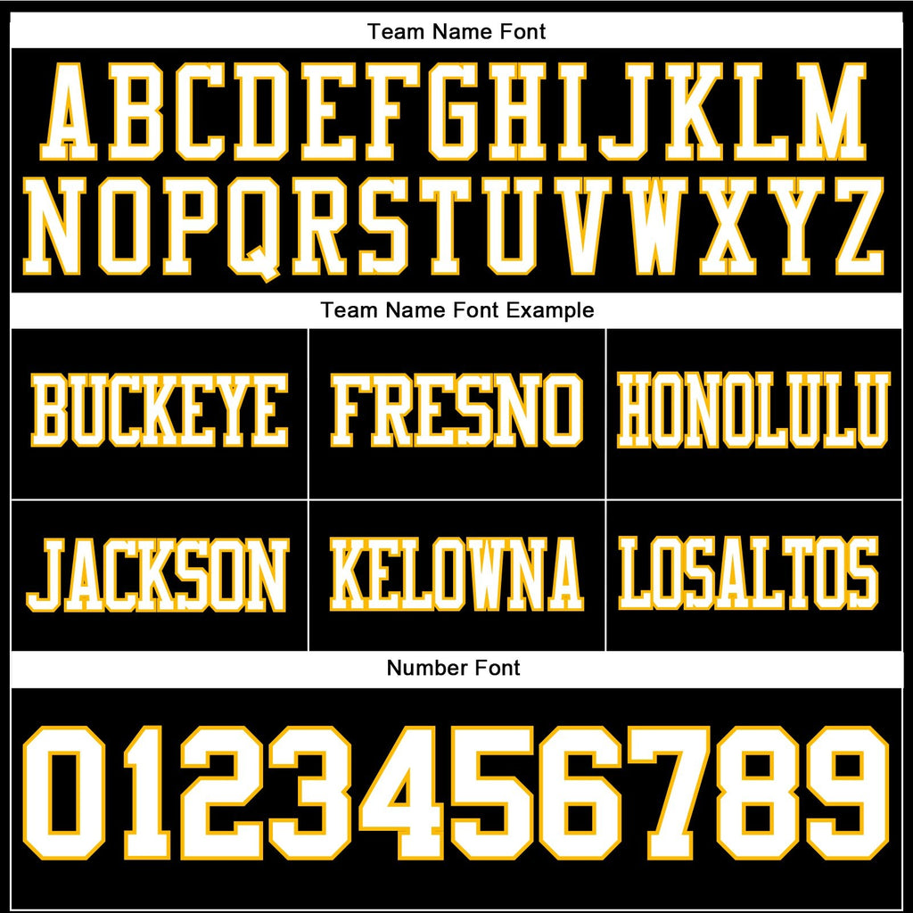 Custom Black White-Gold Authentic Football Jersey photo 4