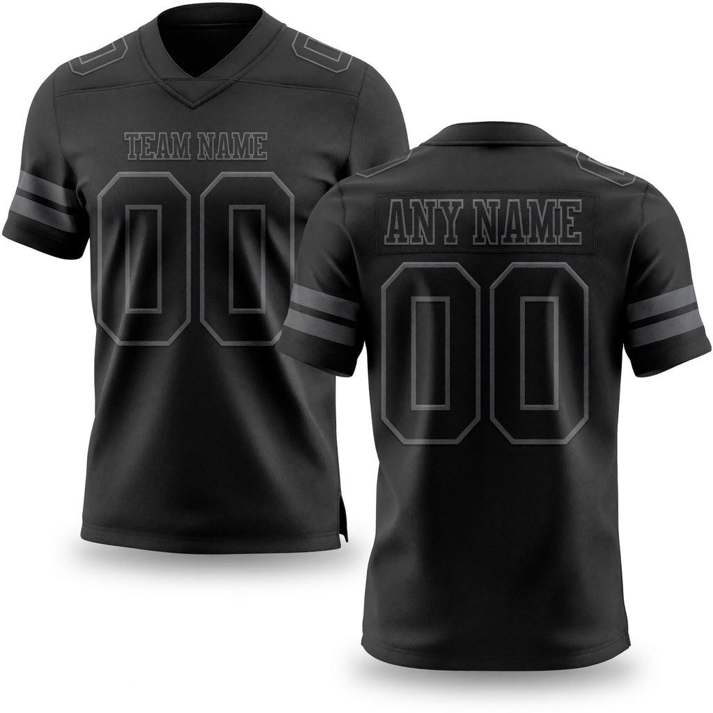 Custom Black Steel Gray Authentic Football Jersey