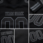 Custom Black Steel Gray Authentic Football Jersey detail