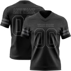 Custom Black Steel Gray Authentic Football Jersey photo 1