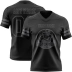 Custom Black Steel Gray Authentic Football Jersey photo 2