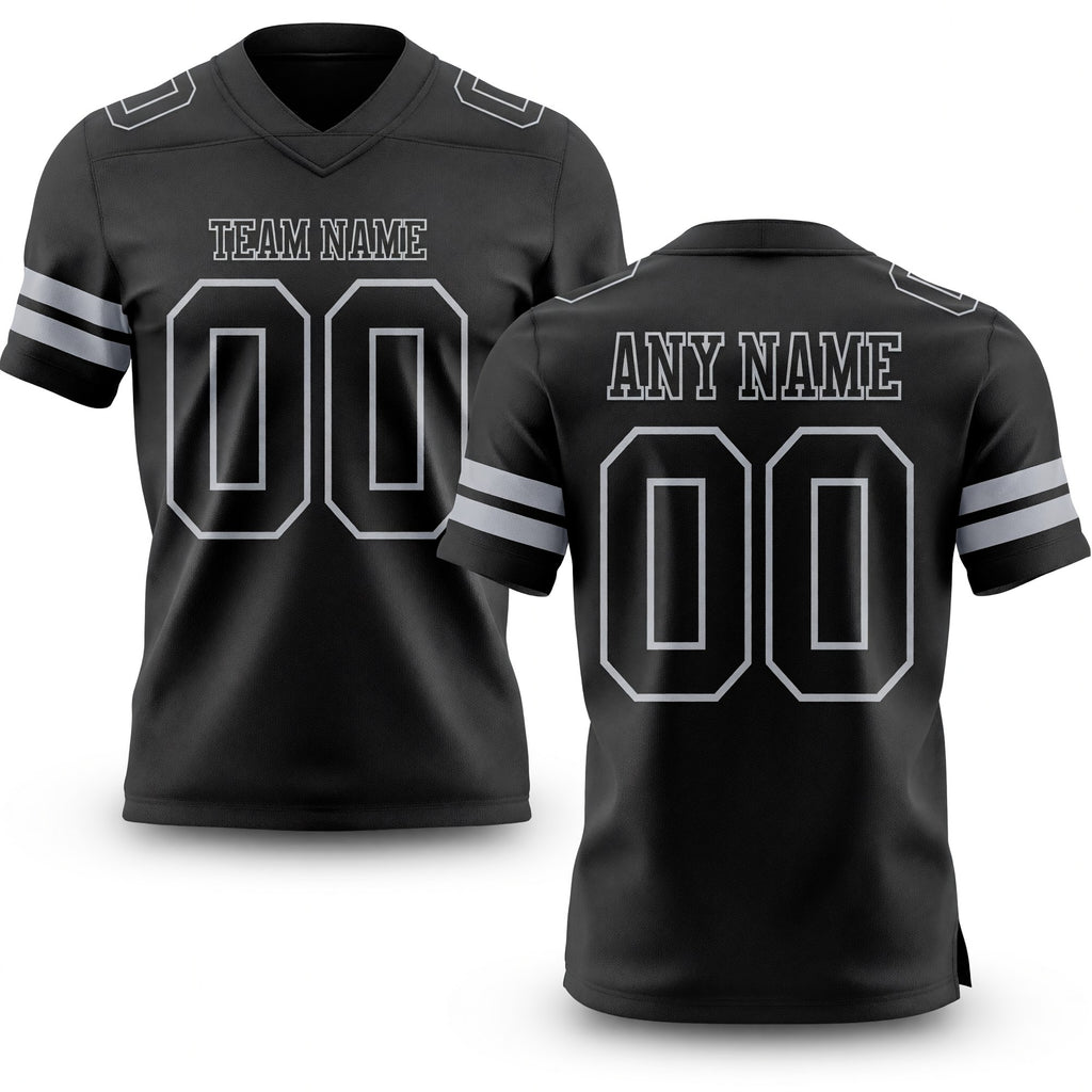 Custom Black Gray Authentic Football Jersey