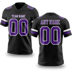 Custom Black Purple-White Authentic Football Jersey