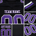 Custom Black Purple-White Authentic Football Jersey detail