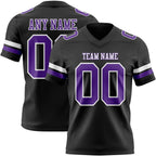 Custom Black Purple-White Authentic Football Jersey photo 1