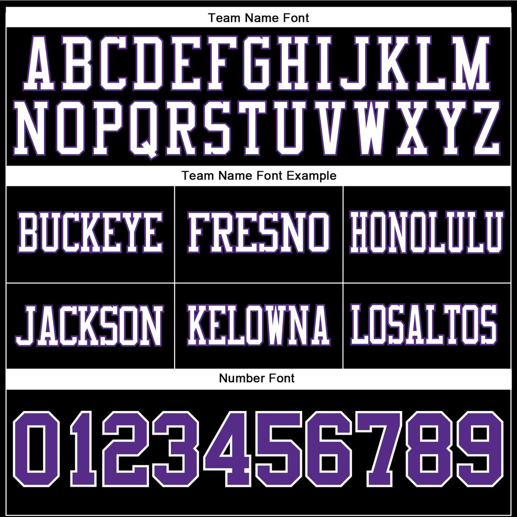 Custom Black Purple-White Authentic Football Jersey photo 4