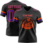 Custom Black Purple-Orange Authentic Football Jersey photo 2