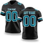 Custom Black Teal-White Authentic Football Jersey