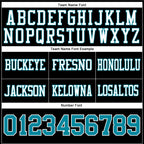 Custom Black Teal-White Authentic Football Jersey photo 4