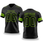 Custom Black Neon Green Authentic Football Jersey