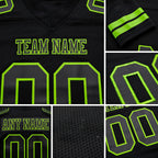 Custom Black Neon Green Authentic Football Jersey detail