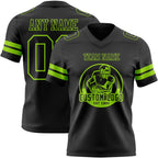 Custom Black Neon Green Authentic Football Jersey photo 2