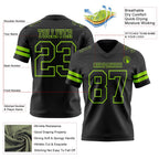 Custom Black Neon Green Authentic Football Jersey photo 3