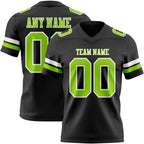 Custom Black Neon Green-White Authentic Football Jersey photo 1