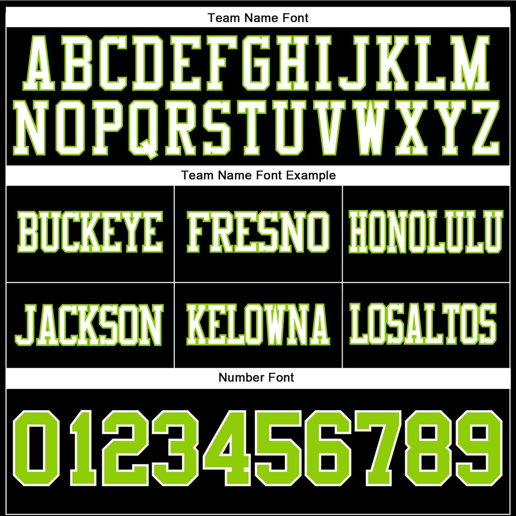 Custom Black Neon Green-White Authentic Football Jersey photo 4