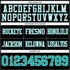 Custom Black Aqua-White Authentic Football Jersey photo 4