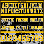 Custom Black Yellow Steel Gray-White 3D Pattern Splash Authentic Football Jersey photo 3